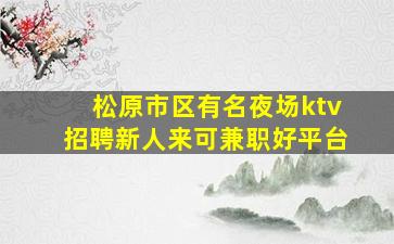 松原市区有名夜场ktv招聘新人来可兼职好平台
